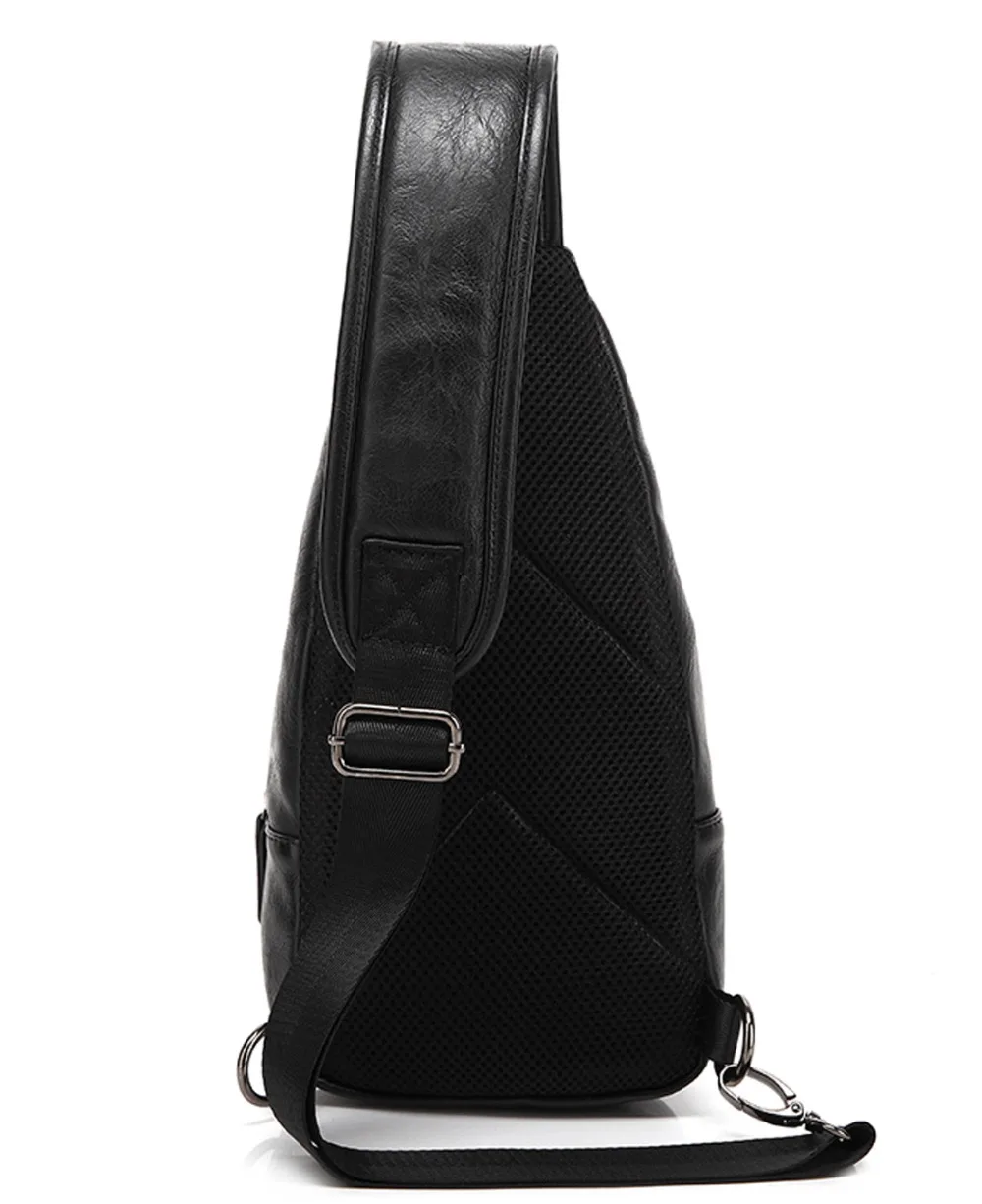 Мужской рюкзак-слинг из искусственной кожи ранец высшего качества модная