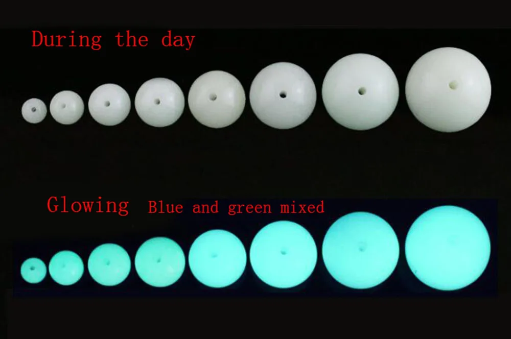 10 шт./лот оптовая продажа светящиеся шарики с мелким отверстием 6 мм 8 12 14 16 18 20