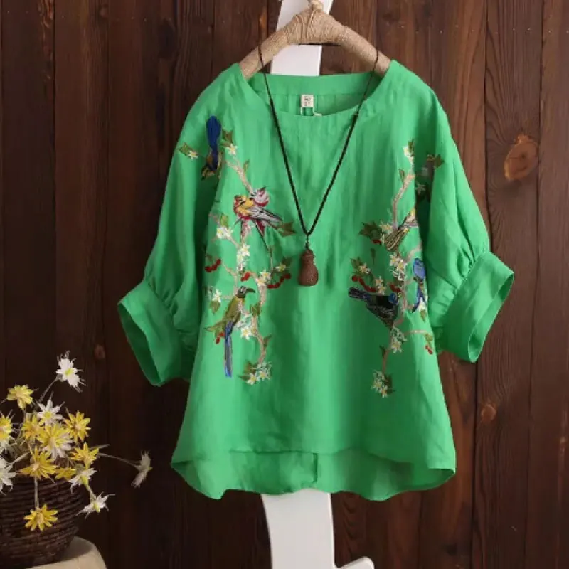 F & je Женская летняя футболка размера плюс с рукавами фонариками свободная