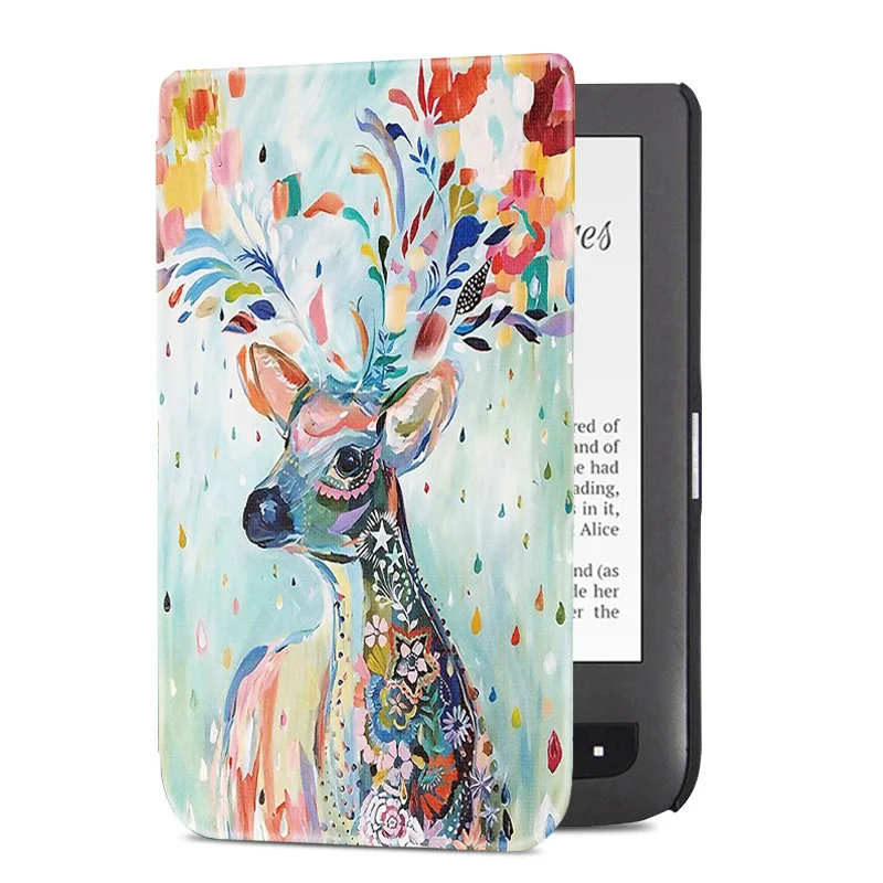 Christmas Deer BOZHUORUI чехол для Pocketbook Aqua 2/Touch Lux 2 электронных книг, мода окрашенные Pocketbook 626/641 ультратонкий кожаный чехо - Цвет: Christmas Deer