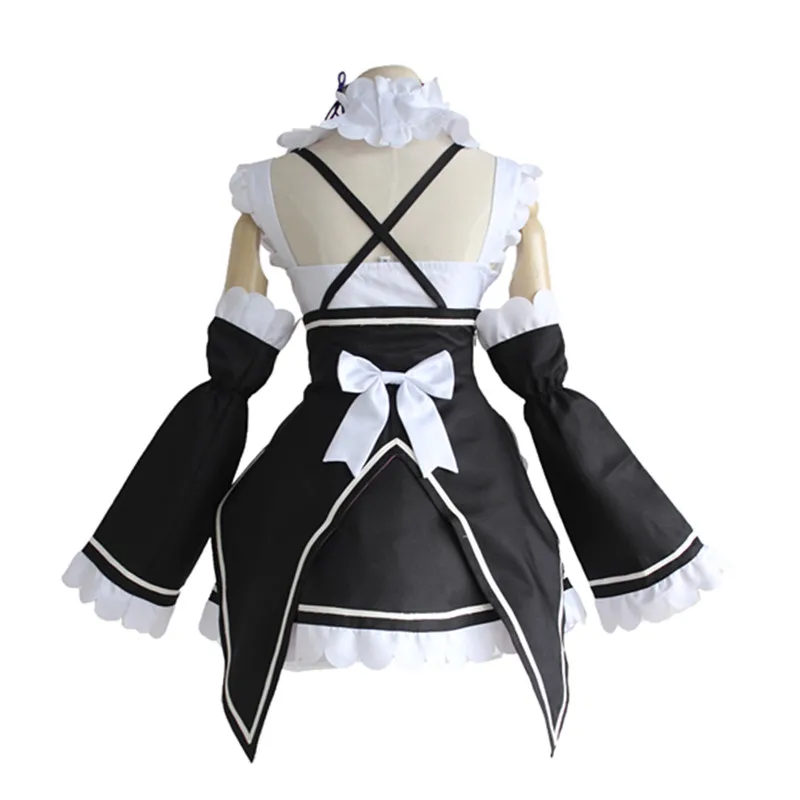 Женский костюм для косплея Re:zero Rem Ram фартук Meidofuku (топ + юбка шейный пояс