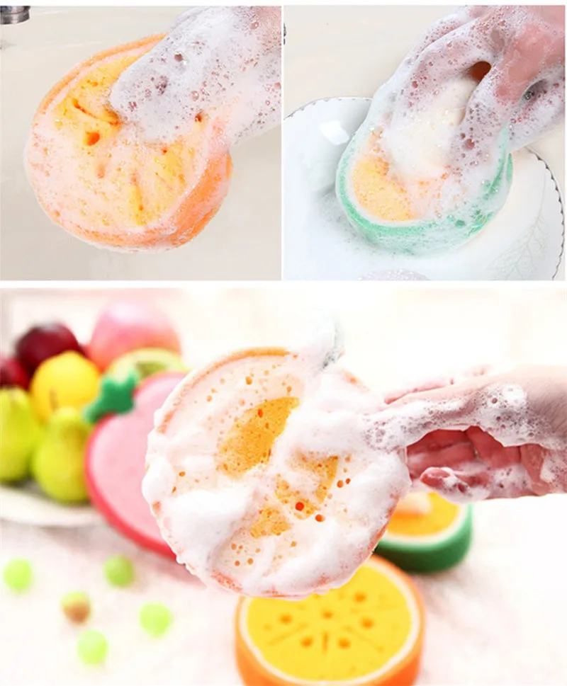 2015 Newest Design 4 Style 4pcs Fruit Type Cartoon Kitchen Tableware Cleaning Multi-functional Dish Bowl Greasy Dirt Tool | Дом и сад