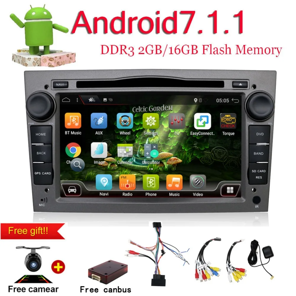 Камера и CANBUS + Android 7 1 2Din автомобиля DVD Авторадио gps-навигация для Opel Zafira B Astra H Corsa