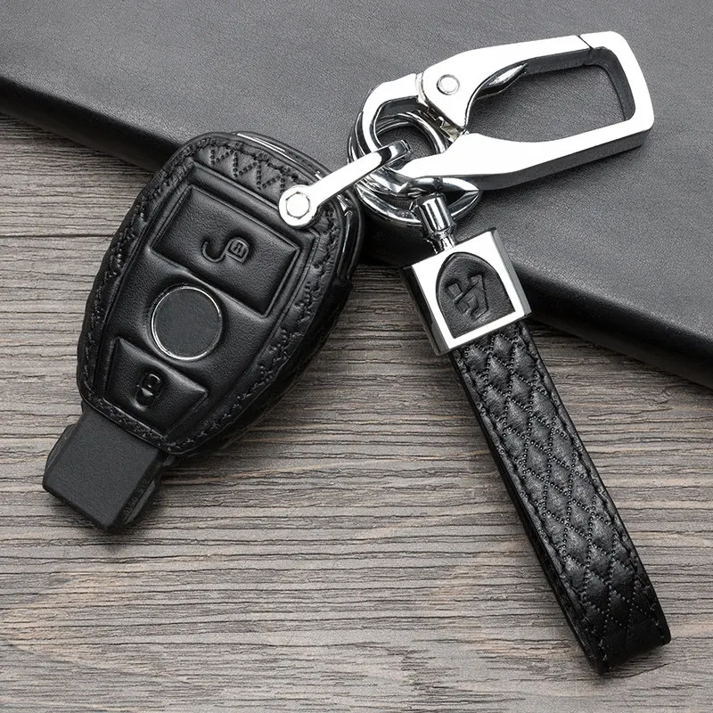 

Car Key Case Cover for Mercedes A B R G Class GLK GLA w204 W251 W463 W176 leather Shell Material car styling accessories