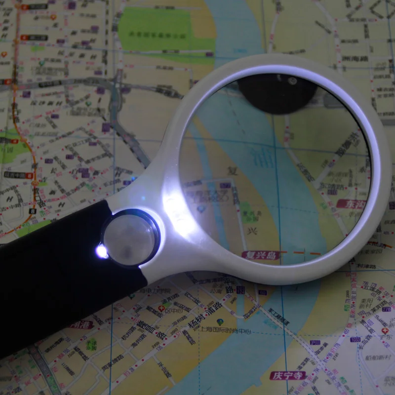 Увеличительное стекло с LED-подсветкой Оптическое портативное 10-кратное лупа свет Миниатюрный карманный микроскоп Чтение Линза Ювелирный луп.