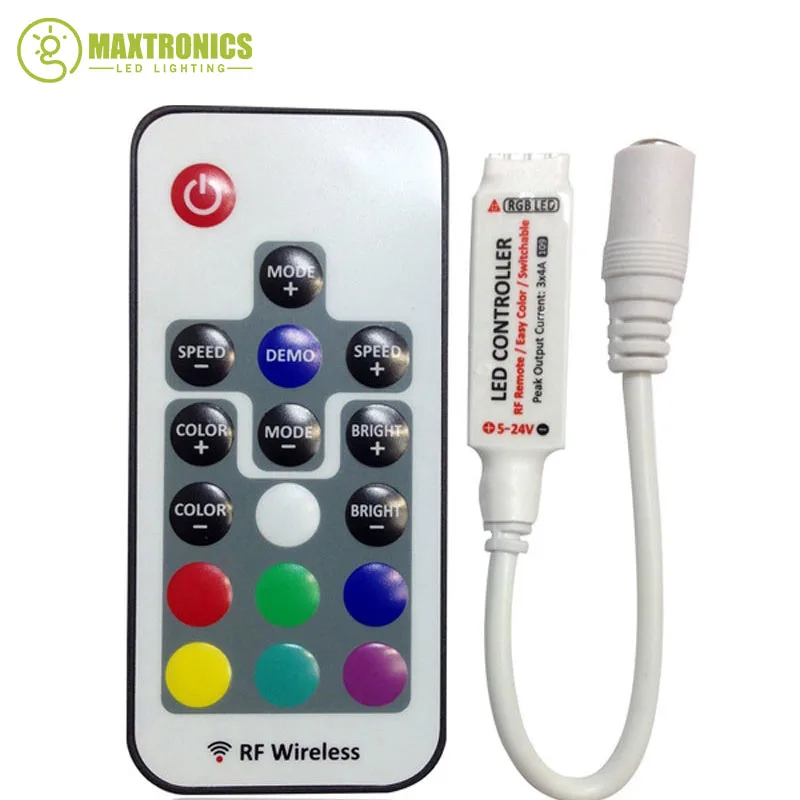 DC 5в 24в 12A 17key мини RF беспроводная RGB светодиодная лента пульт дистанционного