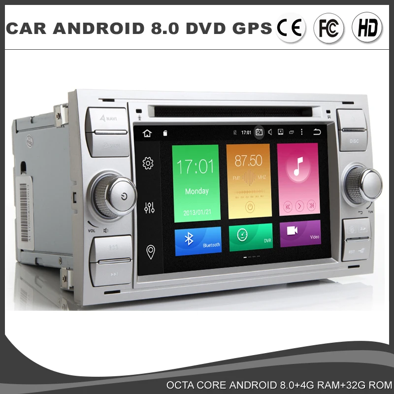 Android 8 0 Восьмиядерный автомобильный DVD GPS плеер для Ford Fiesta Transit Fusion Kuga Connect Mondeo Galaxy