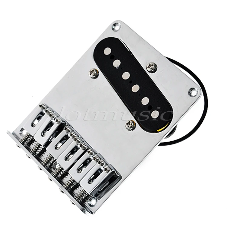 

Guitar Saddle Bridge Single Coil Pickup Ashtray Bridge for Electric Guitar Parts Accessories Silver 6 Saddle