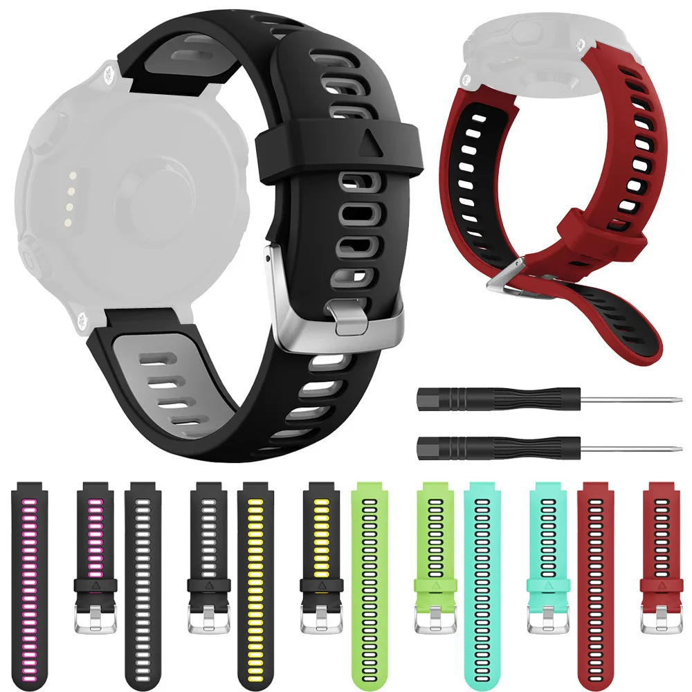 Силиконовый сменный ремешок для наручных часов смарт Garmin Forerunner 230 235 220 620 630 735