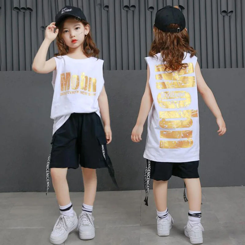 Детские крутые свободные хлопковые костюмы для бальных танцев джаза хип хоп