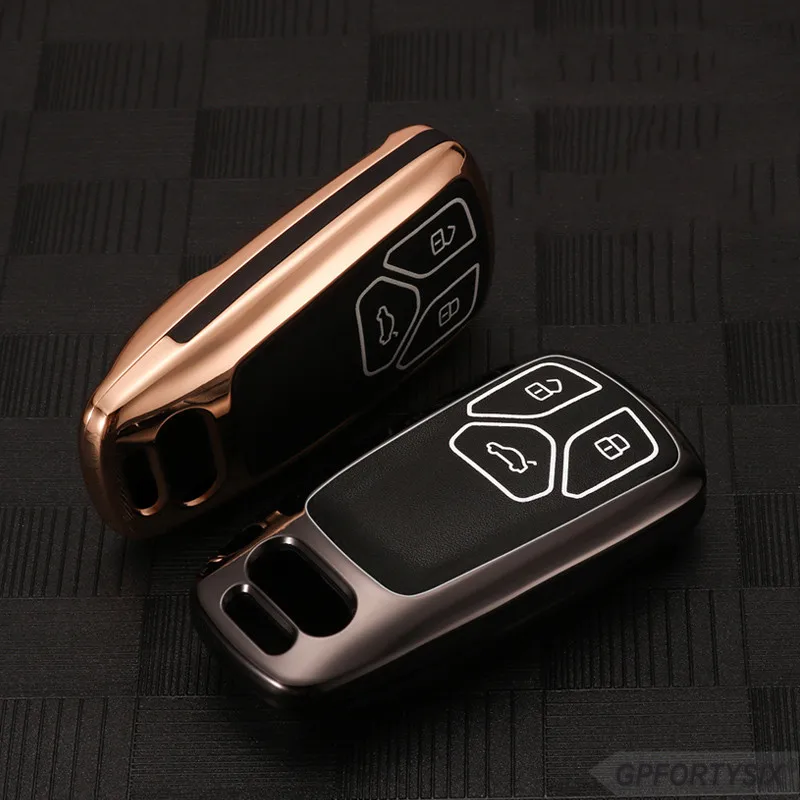 Цинковый сплав + световой кожаный чехол для автомобильных ключей крышка