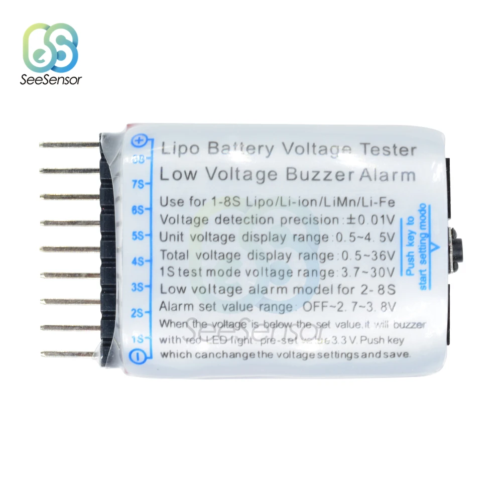СВЕТОДИОДНЫЙ цифровой 2-в-1 зуммер низкого напряжения 1S-8S Lipo Li-on Fe RC батарея