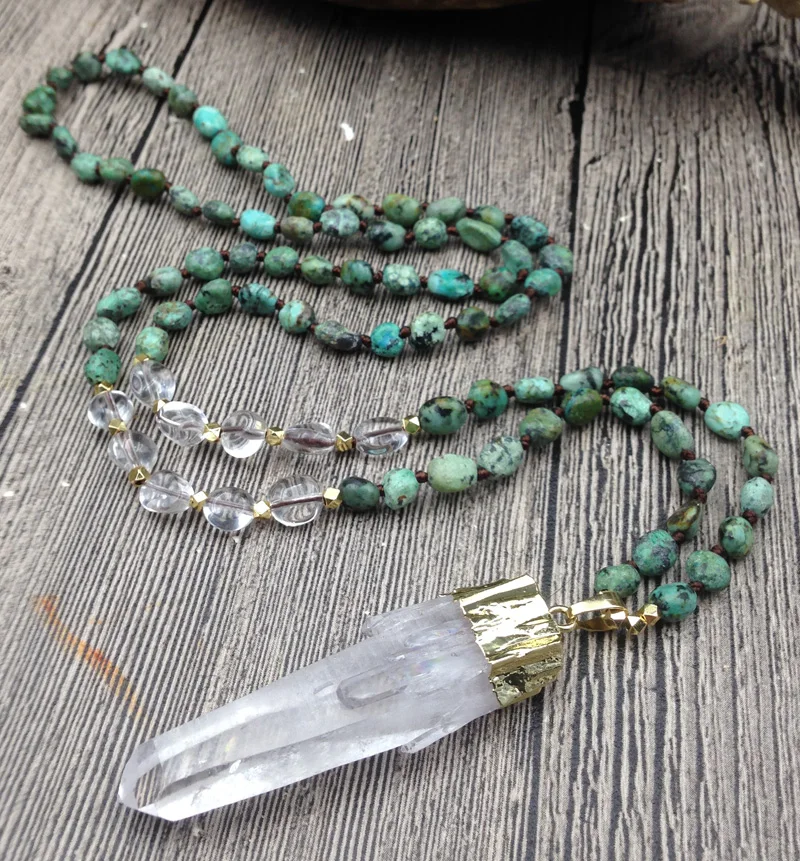 Дизайнерское кварцевое колье ручной работы YA2829|handmade necklace|quartz pendantnecklace handmade |
