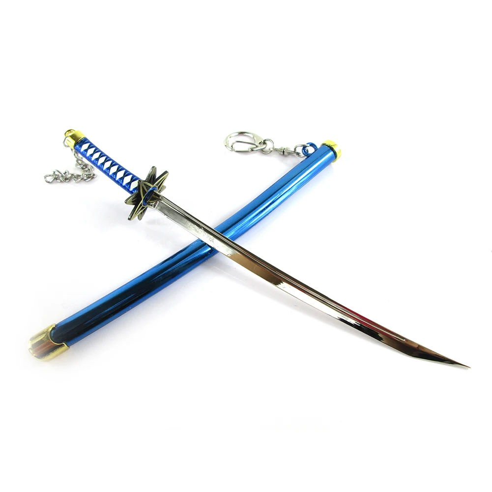 Toushirou Blue Bsarai Bleach Kurosaki Ichigo Aizen Sousuke Hitsugaya Toushirou один кусок Shanks гинтама 21 см Меч Модель игрушка брелок кольцо - Цвет: Toushirou Blue