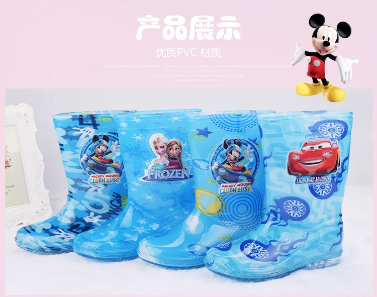 Новинка 2019 детские резиновые сапоги Disney Холодное сердце для принцессы
