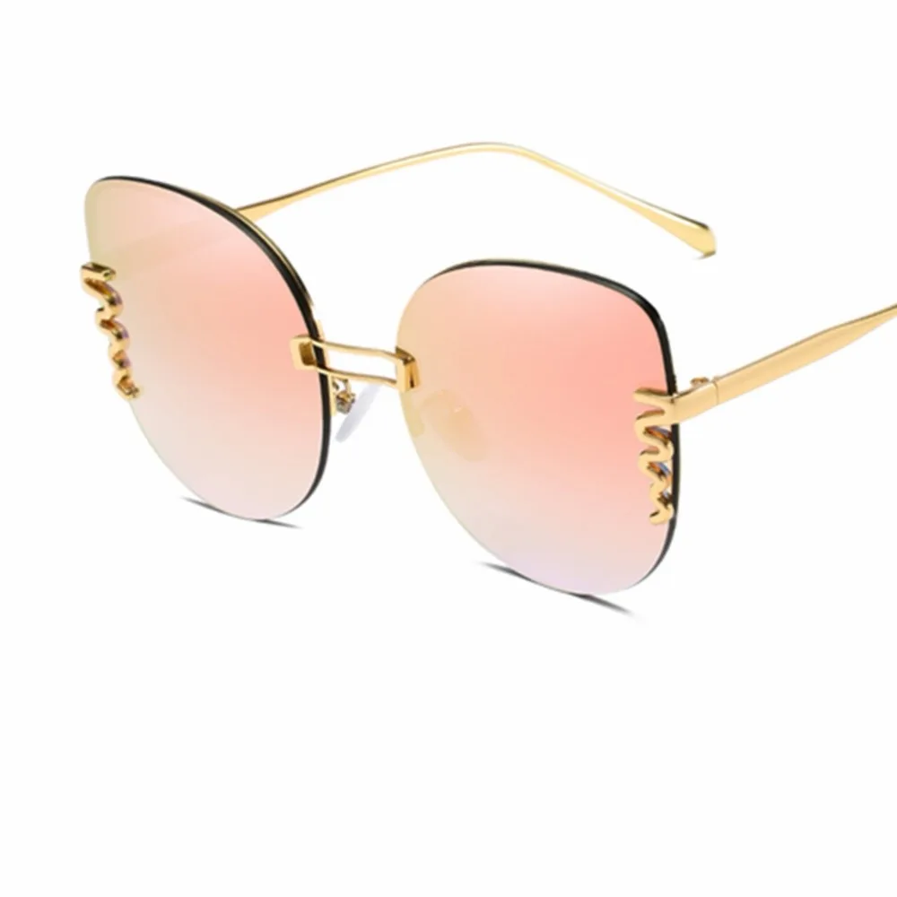 Женские солнцезащитные очки кошачий глаз с зеркальным розовым стеклом 5 цветов