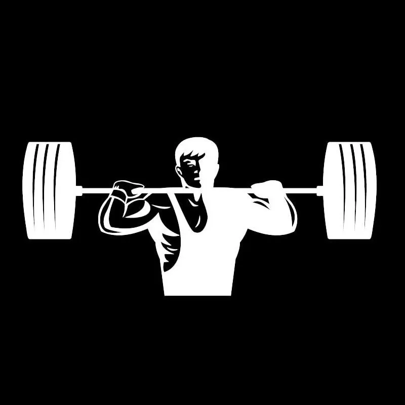 

14CM*6.3CM Car Styling Weight Lifting Sports Car Stickers Fitness Fashion Accessories S2-0239