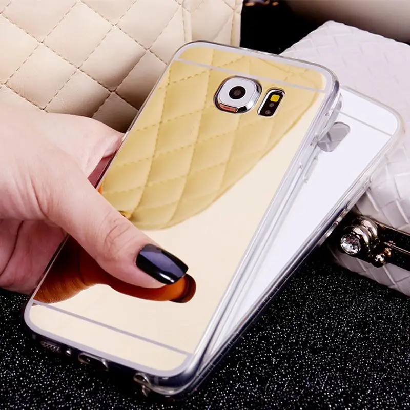 Мягкий чехол из ТПУ с зеркалом для samsung Galaxy A8 A6 плюс A750 A9 A5 J1 J3 J5 J7 A7 A3 core prime полиуретан) и силикона с откидной крышкой