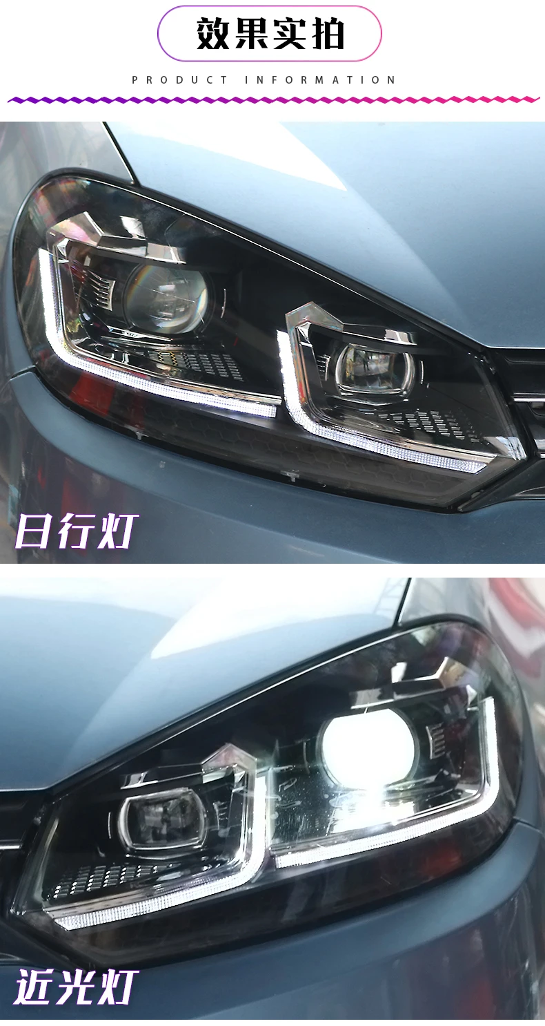 AKD автомобильный Стайлинг Головной фонарь для VW Golf 6 фары 2009-2012 Golf 6 светодиодный фонарь Golf6 R20 светодиодный DRL HID передняя лампа аксессуары