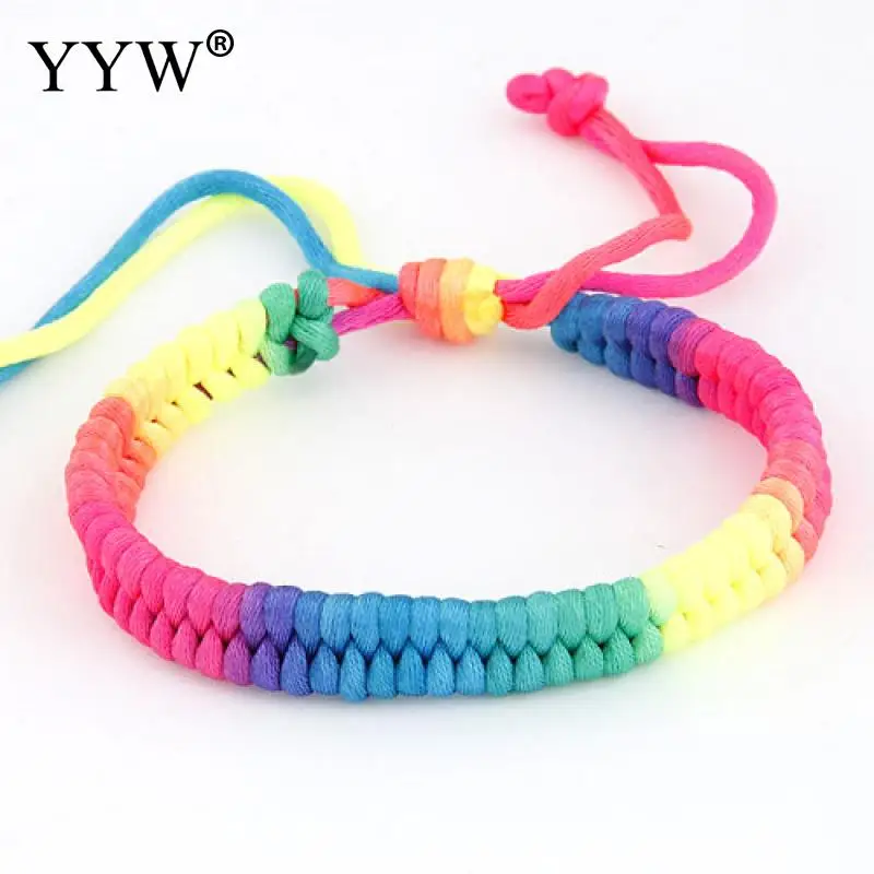 Браслеты Lucky радужного цвета для женщин ювелирные изделия нейлоновый шнур
