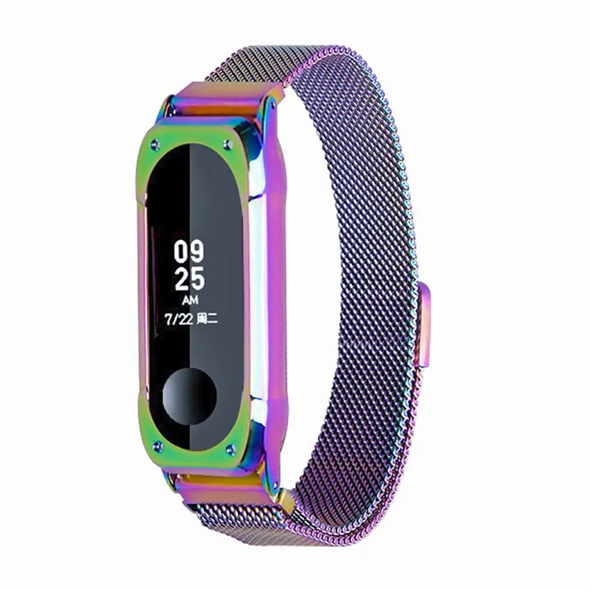 Многоцветные магнитные ремни Milanese с пряжкой для Xiaomi Mi Band 3 металлический ремешок