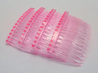 

20 Pink Plastic Hair Clips Side Combs Pin Barrettes 70X40mm for Ladies Craft