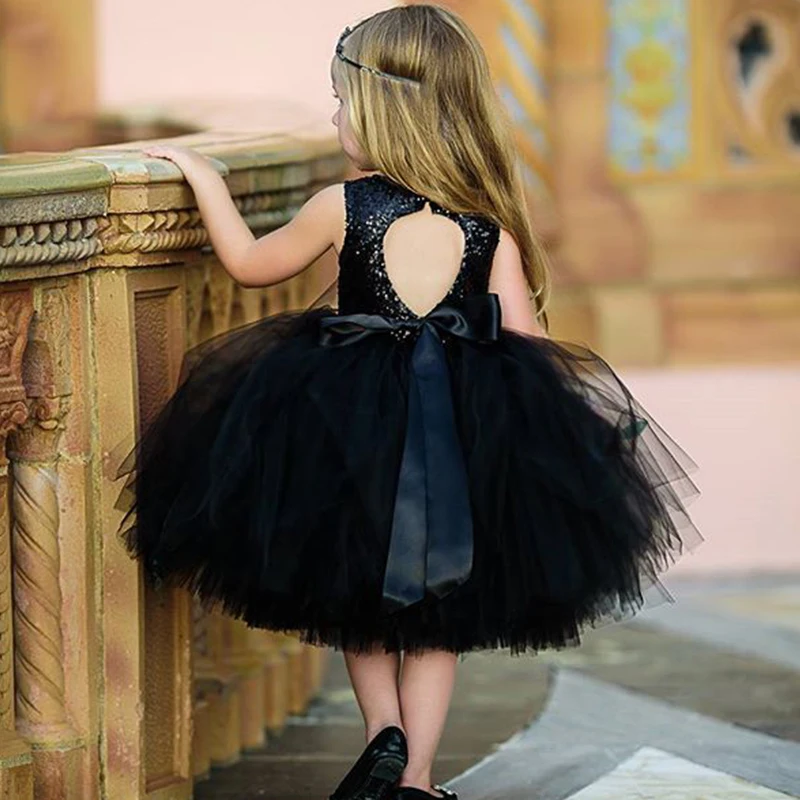 Summer Tutu Girls Dress Sequin Party Baby Love Backless Weeding Dresses Children Costumes Kid Clothing 0-3 Years | Детская одежда и