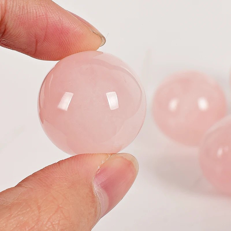 20mm Diameter rose quartz Crystal Balls with wooden base Hand massage mineral crystals Healing Chakra Reiki ball Home Decor | Дом и сад