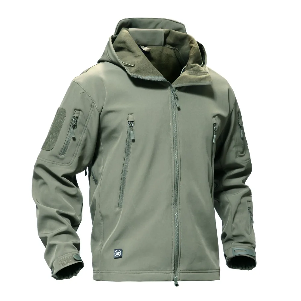 Kuezle Акула кожи Военная Униформа куртка Для мужчин Softshell Waterpoof камуфляж одежда