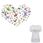 Милые нашивки в виде бабочек с сердечками для одежды, моющееся украшение A-level, утюжок для трансферов, женская футболка, 17х22 см, аппликация в виде Y-069