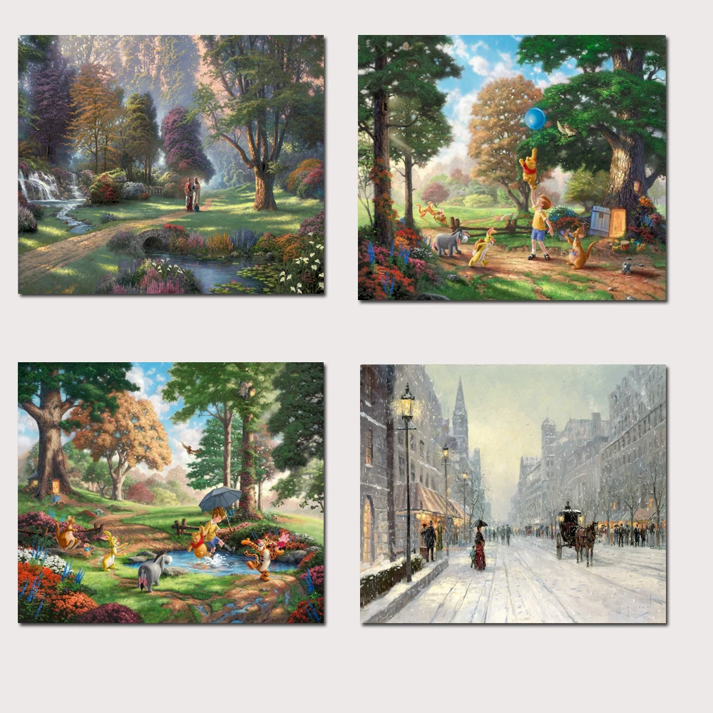 Thomas Kinkade Walk of Faith HD Печать Абстрактная живопись напечатанная на постеры печати