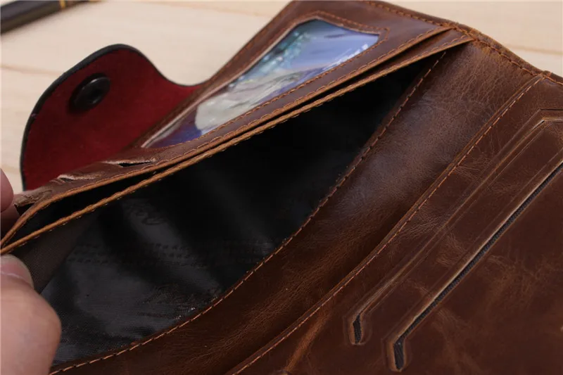 Бесплатная доставка Мужской кошелек Марка подлинной кожаный бумажник для мужчин