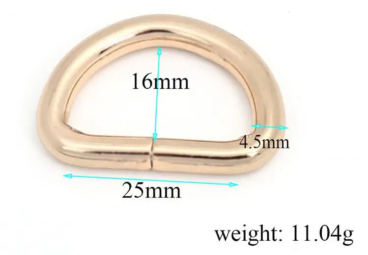 

25x16mm 'High quality Light Gold D Ring for Bag parts Bag hardware accessories, Shoes, Buckle belt parts DIY accessories