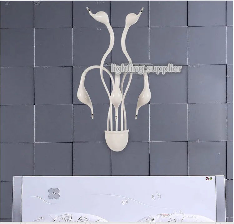 Новый дизайн настенные светильники в виде лебедя прикроватный светильник для