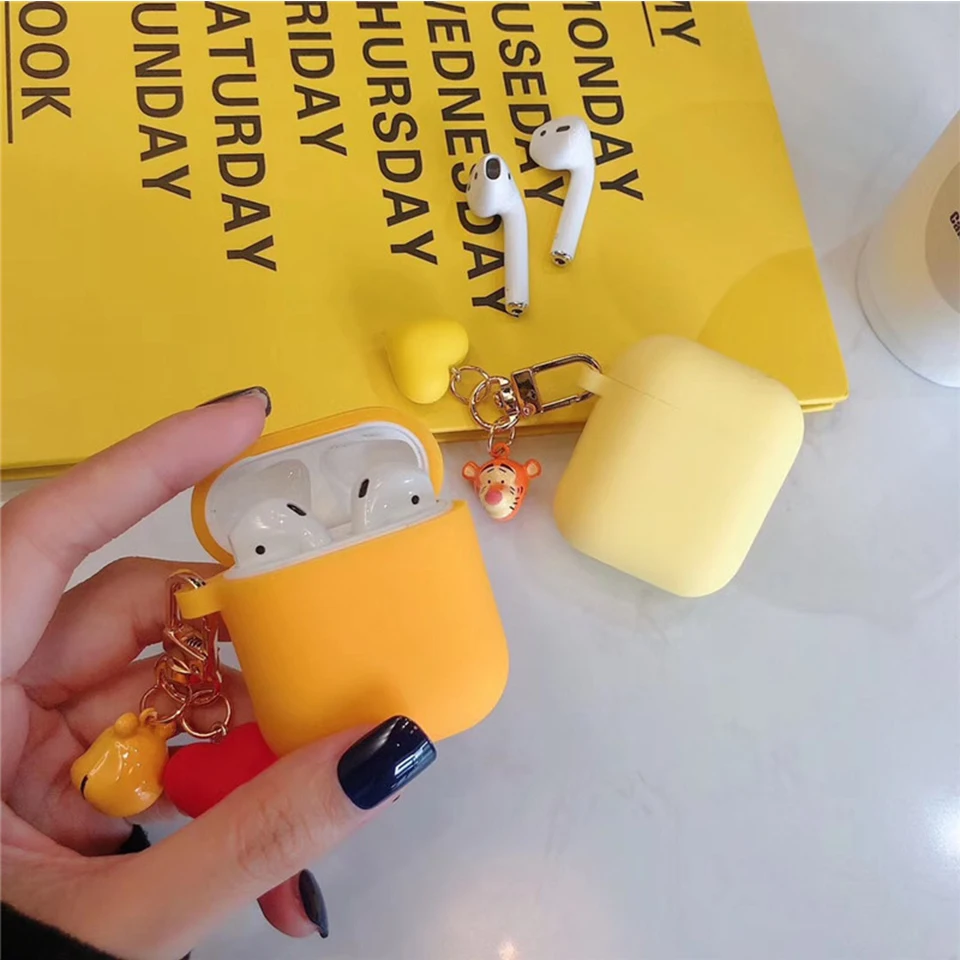 Милый мультяшный декоративный чехол для Apple Airpods, чехол, аксессуары, Bluetooth, беспроводной чехол для наушников, Сумка с кольцом для ключей, колокольчик
