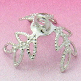 Rhodium Silver 30 шт 12 мм Три цветка кусок колпачок соединителя застежка для DIY круглые стеклянные флаконы и бутылки& шарик античная бронза-серебро-розовое золото покрытием - Цвет: Rhodium Silver