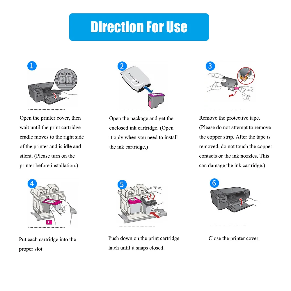 2PK 61XL черный и Цвет картридж высоким выходом для hp Deskjet 1000 1050 1055 2050 2512 3000 ENVY 100 110