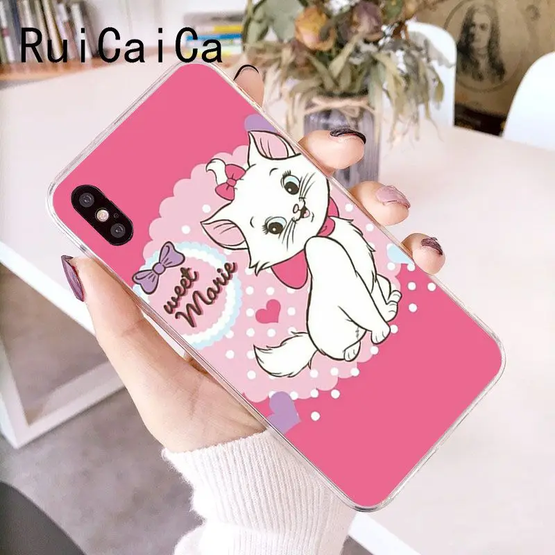 RuiCaiCa marie aristocats Cat Мягкий чехол для телефона из ТПУ iPhone 5 5Sx 6 7 7plus 8 8Plus X XS MAX XR Fundas