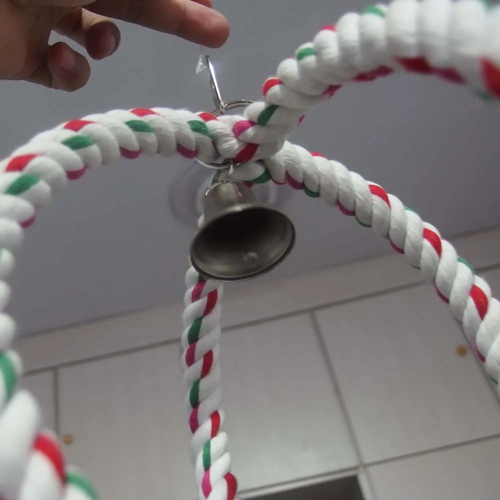 Огромный шар веревочное кольцо качели игрушка для маленьких и больших попугаев