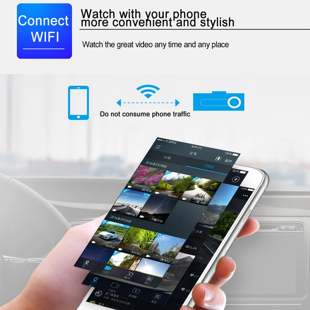 Podofo мини Wireles WiFi Автомобильный регистратор DVR приложение монитор HD скрытая