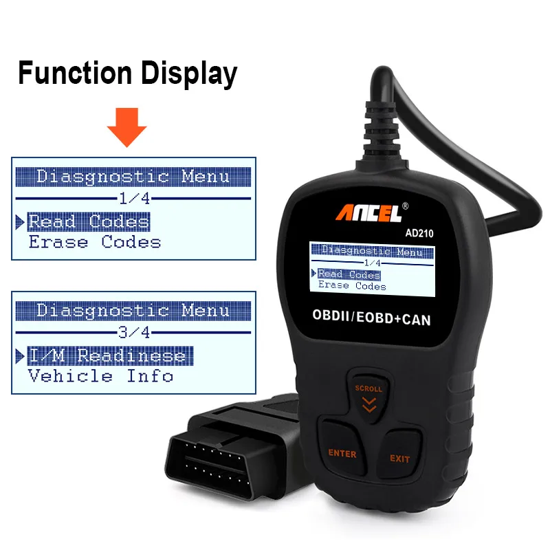 2018 Новый OBD2 Сканнер ancel AD210 Универсальный Автомобильный считыватель кодов