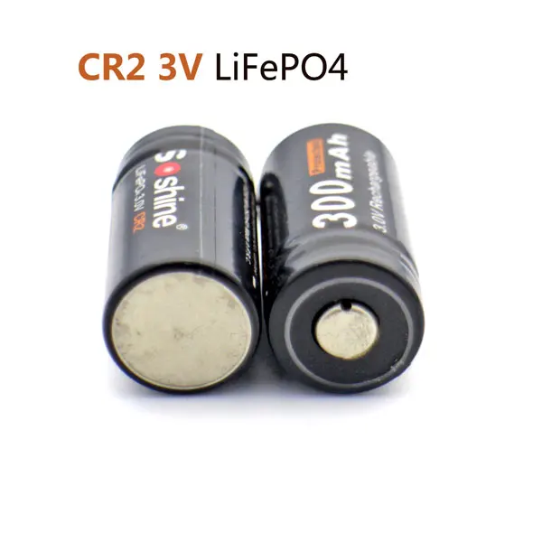 Soshine lifepo4 RCR123 CR2 16340 Батарея быстрого Зарядное устройство с 2 шт. 300 мАч 3.0 В