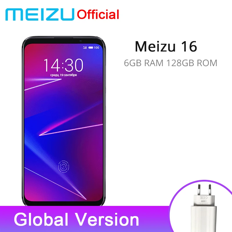 Meizu 16 6 ГБ 128 Android телефон глобальная версия Snapdragon 710 Восьмиядерный полноэкранный
