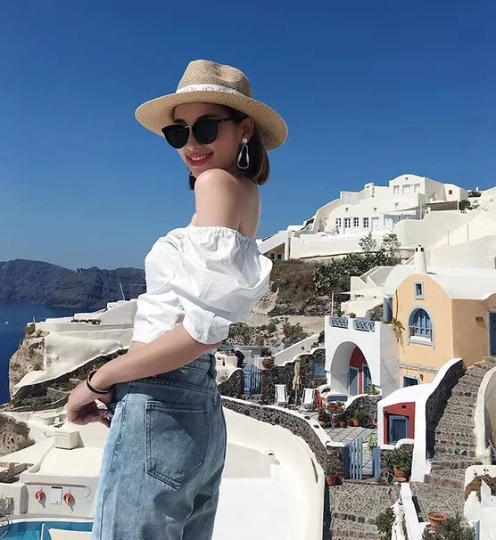 ALPHALMODA летние женские эластичные укороченные топы с рукавами-фонариками плиссированные женские зауженные модные летние топы