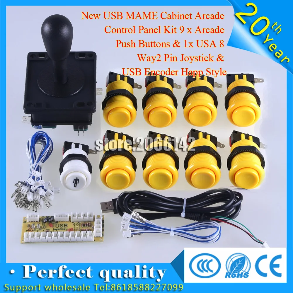 Новая аркадная панель управления с корпусом USB MAME 9 Кнопок и 1x Американский 8