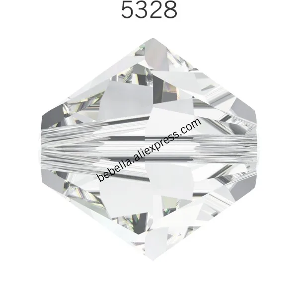Crystal 001 Оригинальные кристаллы от Swarovski 5328 XILION двухконусные бусины из Австрия свободные бусины Стразы для изготовления ювелирных изделий своими руками - Цвет: Crystal 001