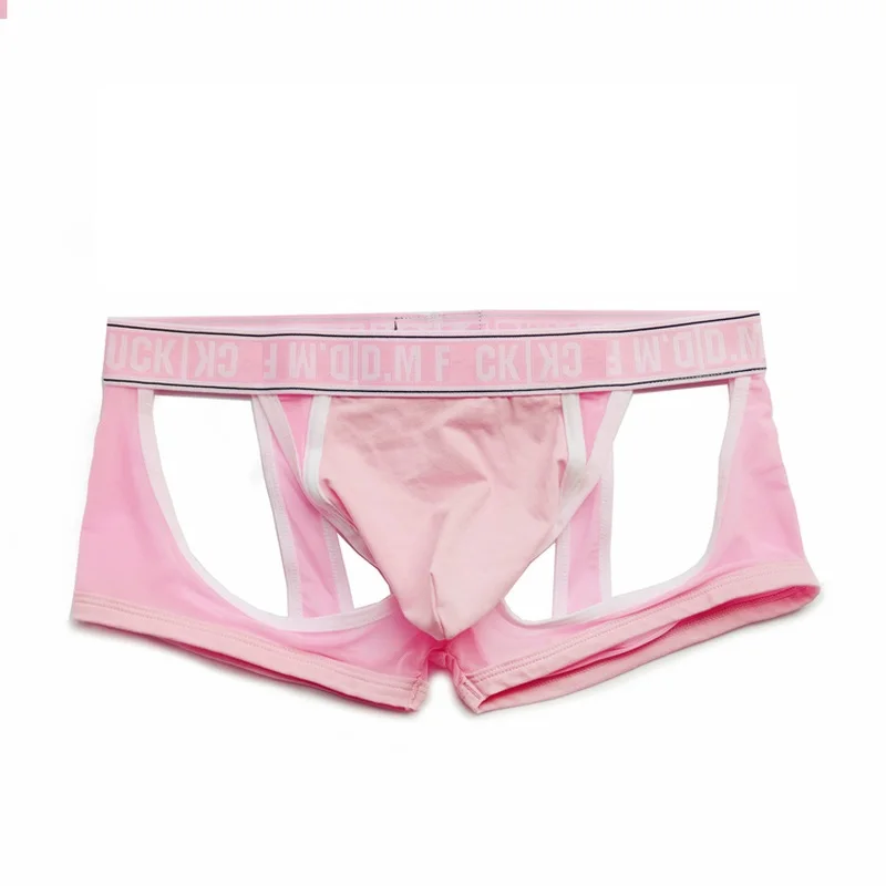 Lomonling Sexy Mens Backless Underwear Penis Jock Strap Man G-Strings Gay Men Underwear shorts Men Underpants Panties - Цвет: Розовый