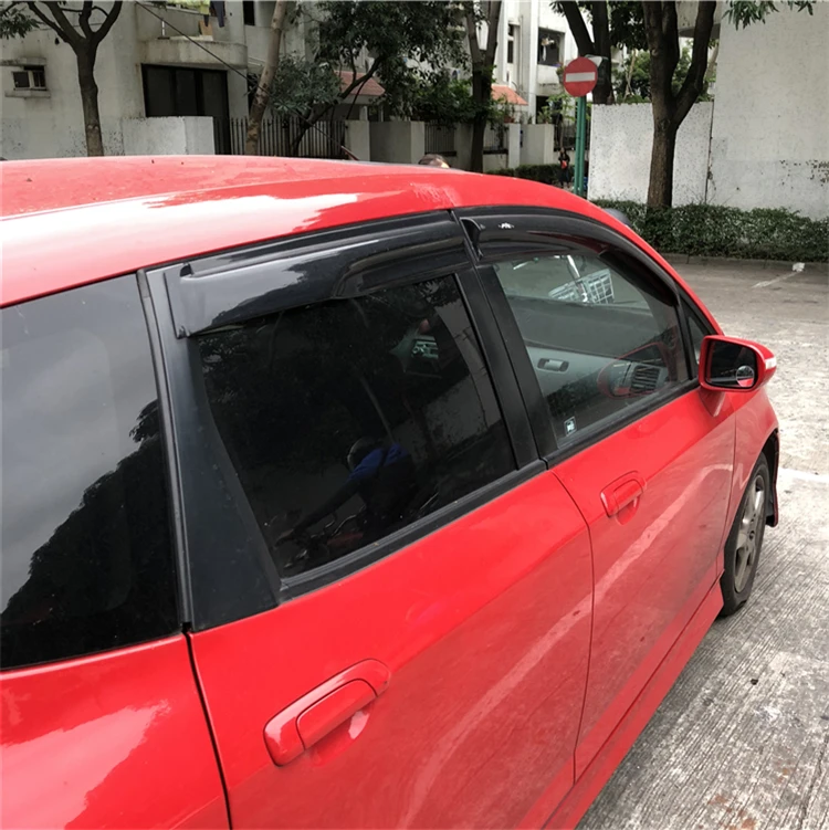Пластиковый козырек для окна Honda FIT Jazz оттенки вентиляционных отверстий защита от