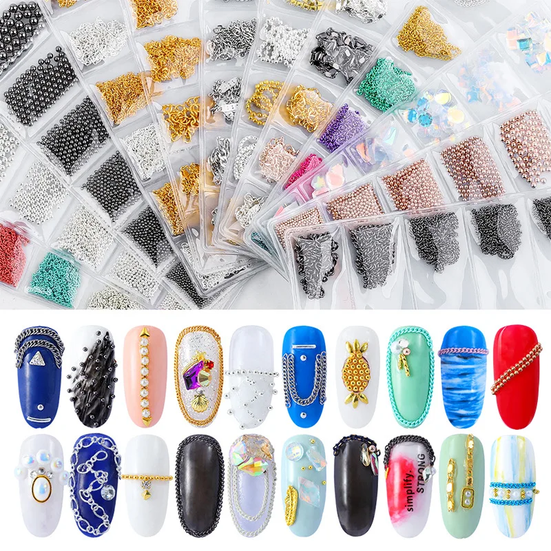 

Nail Chain Jewelry Beauty Fashion Nail Decor 3d Metal Nail Art Manicure Decorations Chains Nails Ornaments Tools Accessories