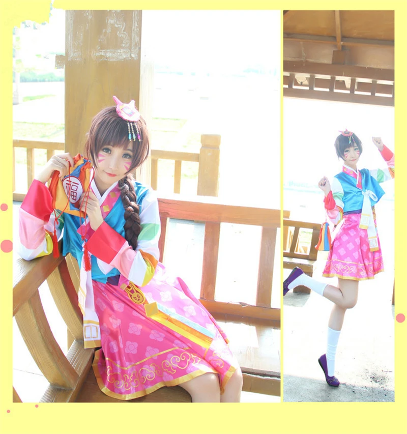Новый весенний костюм для косплея OW D.va рождественские костюмы Hanbok униформа DVA